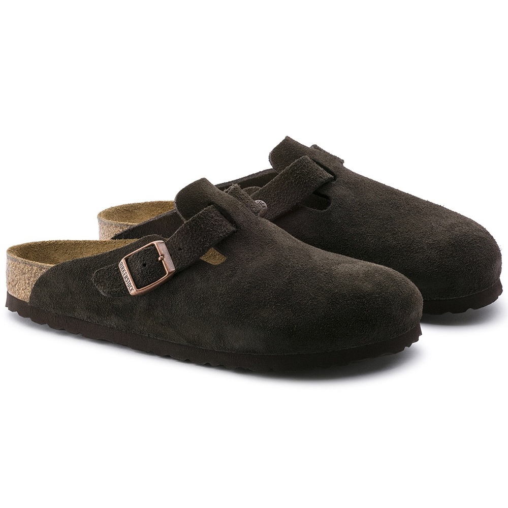Birkenstock Boston Mocha Suede Clog slip on